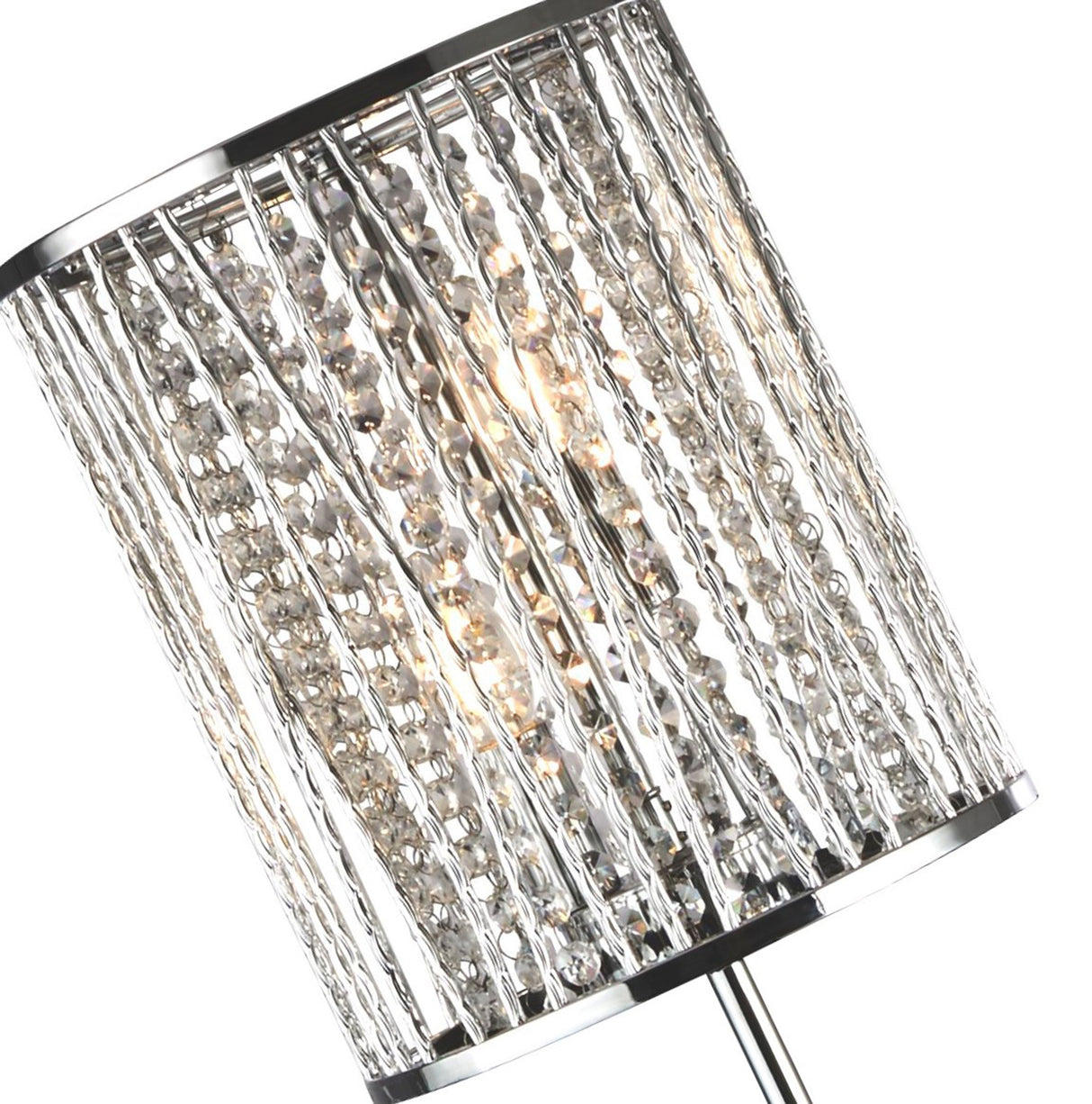 Searchlight Electric Elise 2Lt Floor Lamp - Chrome Metal & Crystal 8932CC