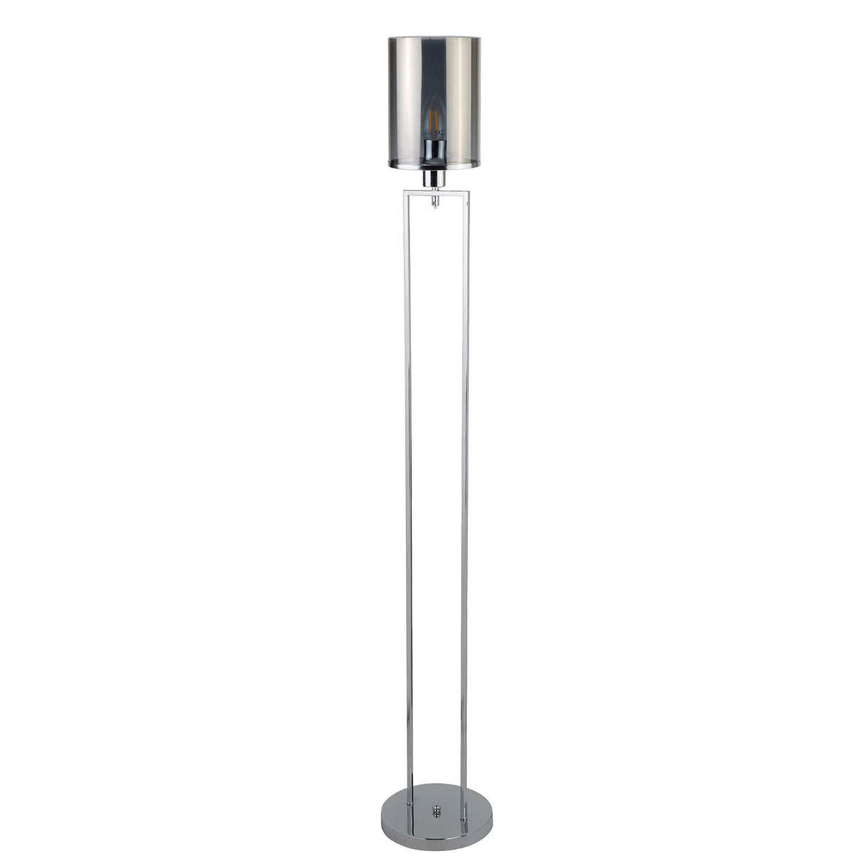 Searchlight Electric Catalina Floor Lamp - Chrome Metal & Smoked Glass 9053CC