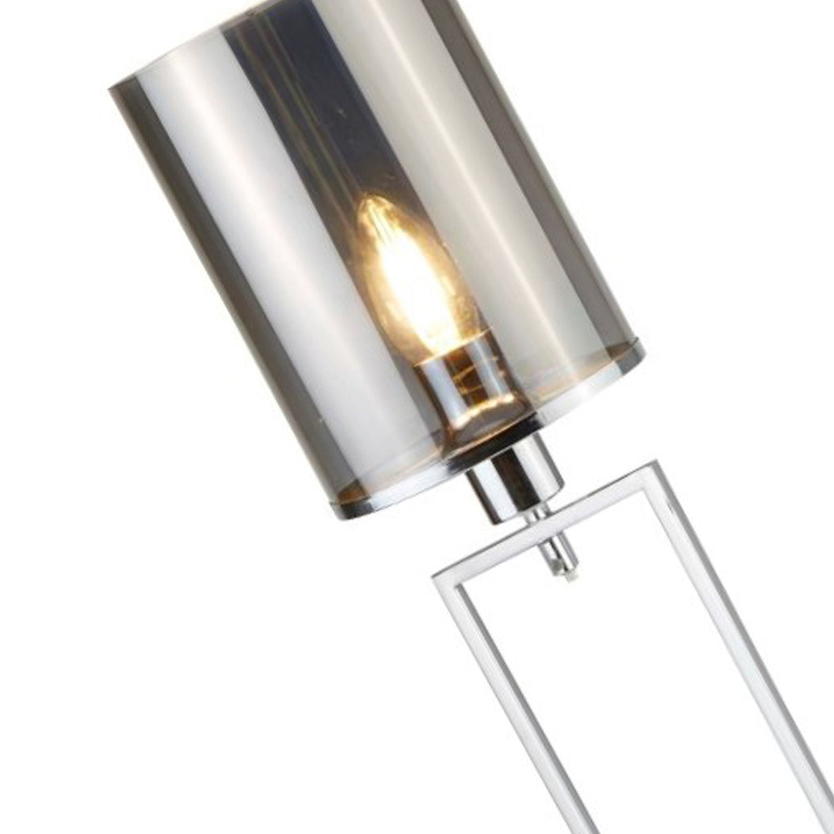 Searchlight Electric Catalina Floor Lamp - Chrome Metal & Smoked Glass 9053CC
