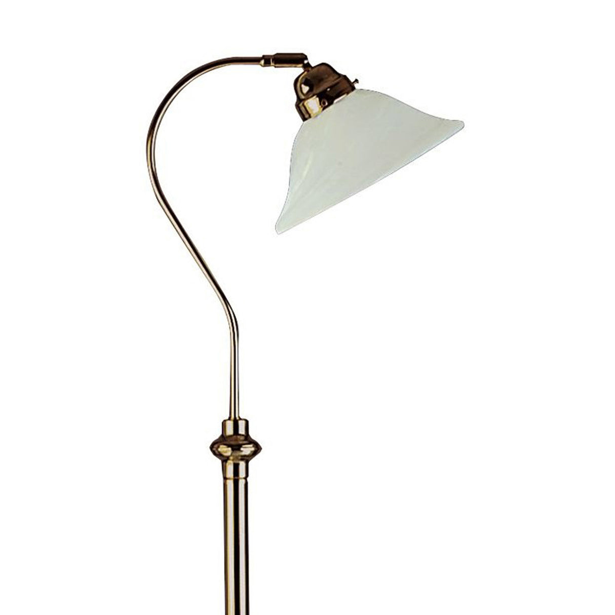 Searchlight Electric Adjustable Floor Lamp - Antique Brass Metal & Scavo Glass 9122AB