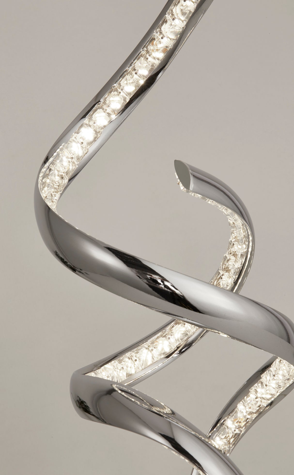Searchlight Electric Twirls Table Lamp - Chrome Metal & Clear Crystal 9218CC