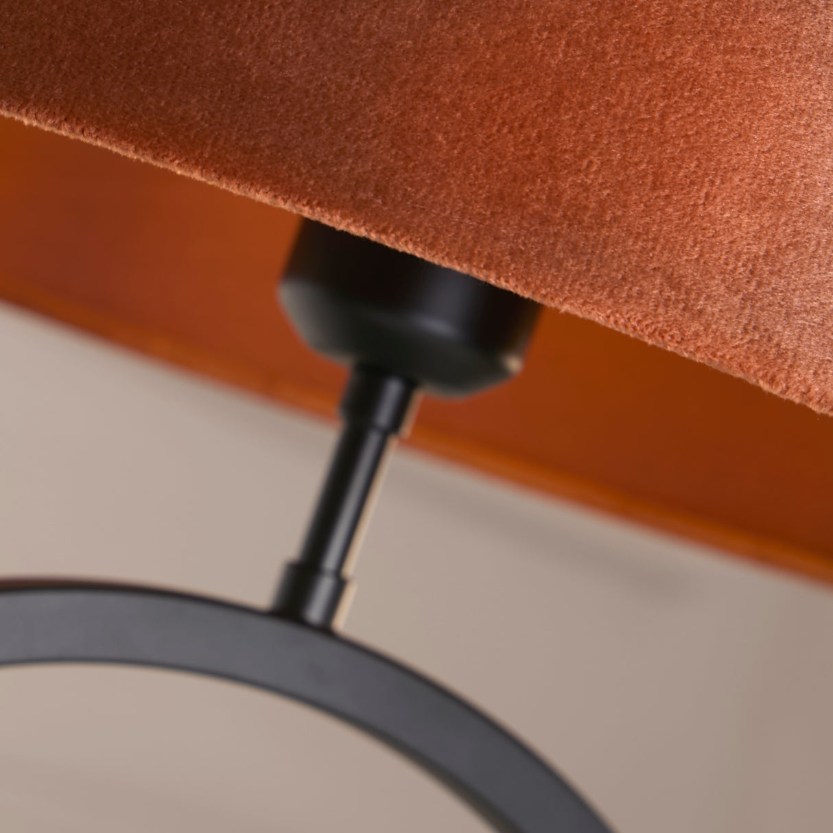 Searchlight Electric Elegant Table Lamp -Matt Black Metal With Burnt Orange Shade 93101OR
