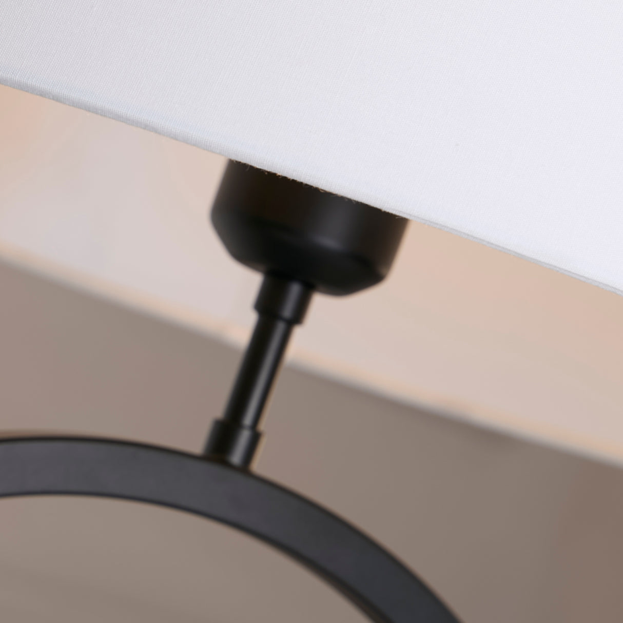 Searchlight Electric Elegant Table Lamp - Matt Black Metal With White Shade 93101WH