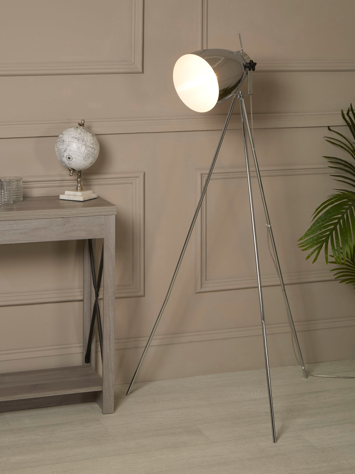 Searchlight Electric Study Floor Lamp - Chrome 9606CC