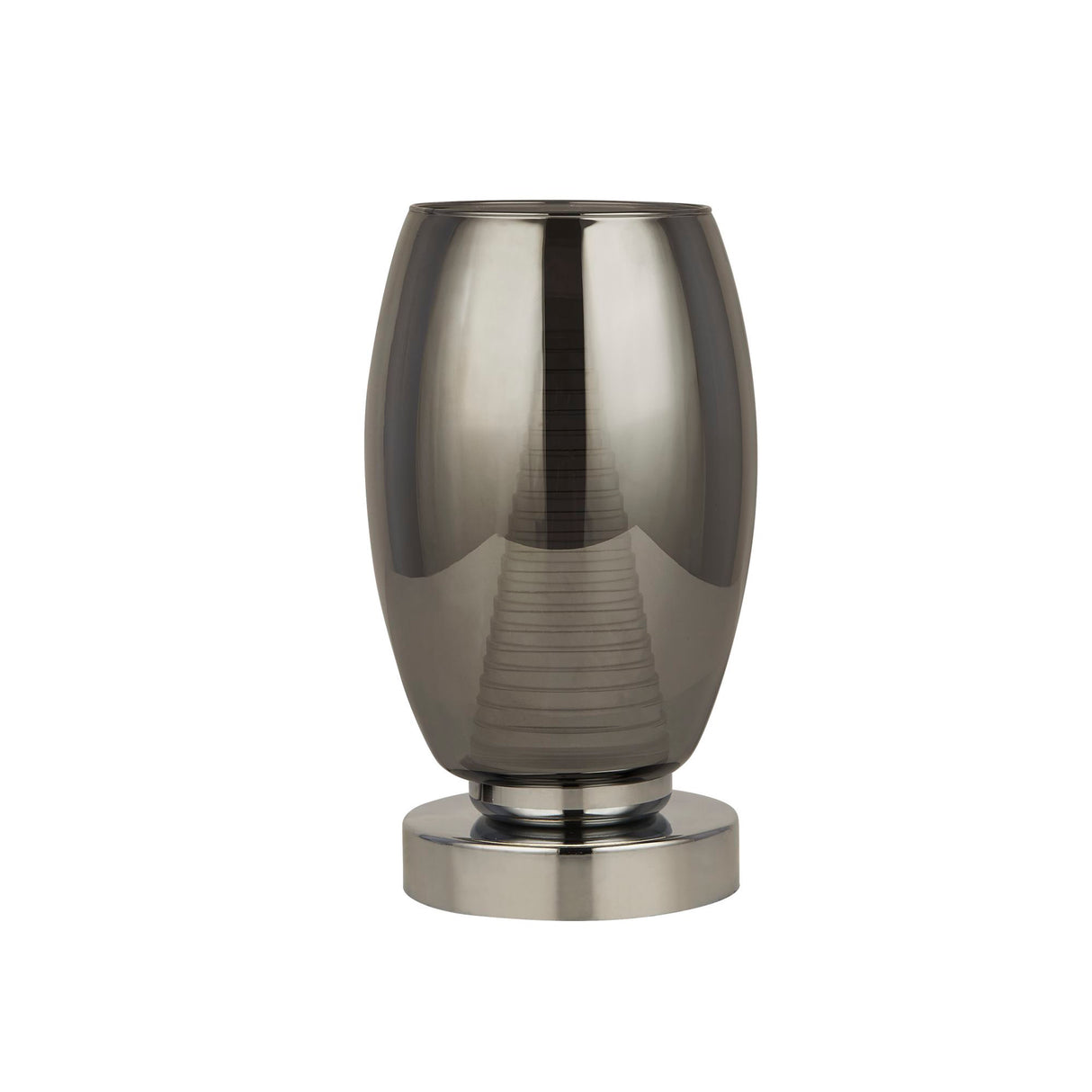 Searchlight Electric Cyclone Table Lamp - Chrome Metal & Smoked Glass 97293-1SM