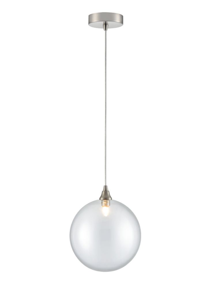 Franklite Galaxy single pendant in satin nickel with clear glass Galaxy part no - PCH244-368