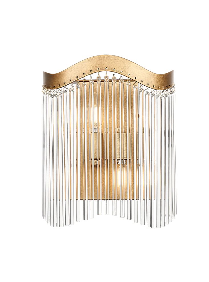 Franklite Harp 2lt Wall Light in Aged Brass Harp part no - FL2512-2