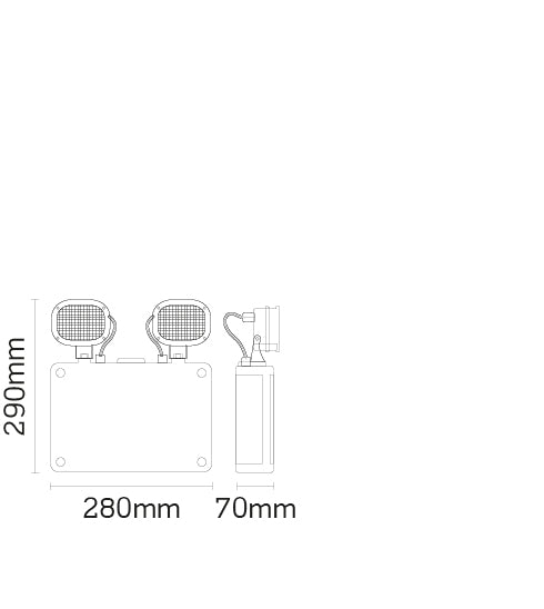 JCC Lighting JC50328 Emergency Twin Spot self-test Non-maintained IP65