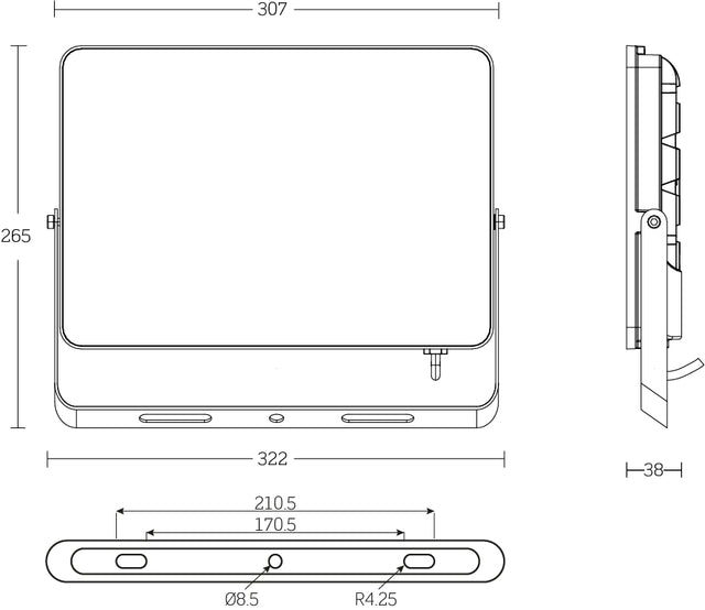 JCC Lighting JC050006 Toughflood Commercial 100W 10800lm 108lpcW 4000K IP65 Black
