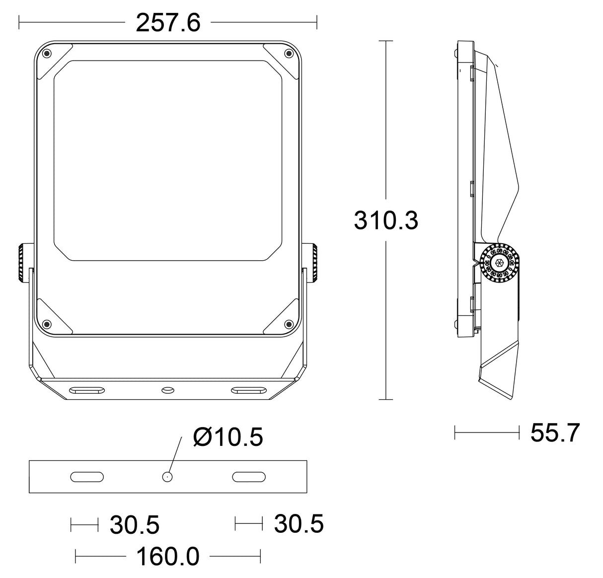 JCC JC050011 Toughflood Pro Symmetric Commercial 100W IP65 4000K Black