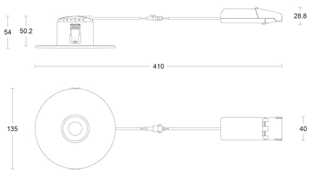 JCC Lighting JC1015/WH V50™ Pro Retrofit 135mm Fire-rated LED Downlight 6W IP65 3000/4000K White