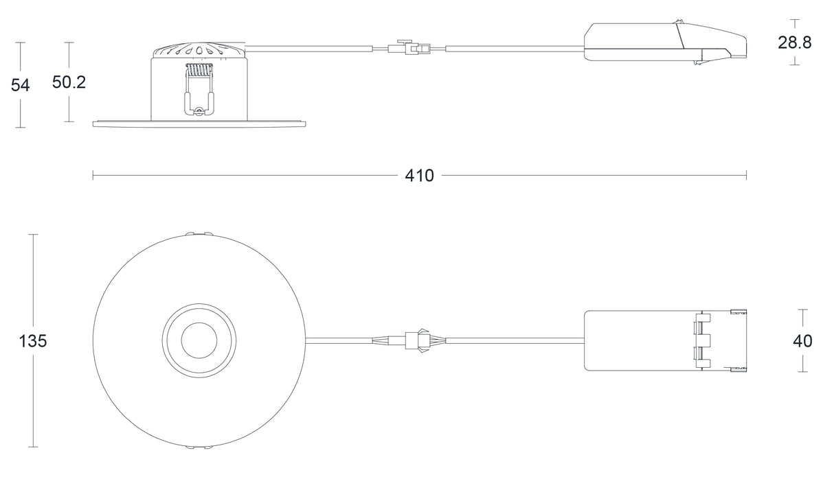 JCC JC1015/ANTH V50™ Pro 135mm Fire-rated LED Downlight 6W 3000/4000K IP65 Anthracite