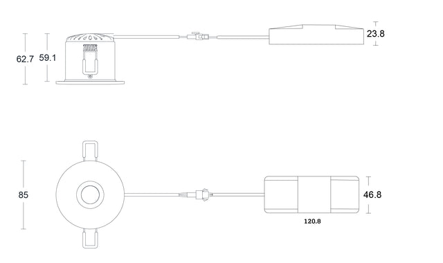 JCC Lighting JC1019/WHBLKDALI V50 Pro Anti-glare Fire-rated LED Downlight 6W IP65 3000K/4000K White/Black DALI
