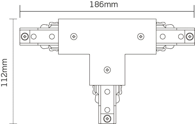 JCC Lighting JC14006WH Mainline Mains IP20 Track T-Connector White