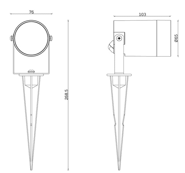 JCC Lighting JC17049 Garden Spike Light, IP65, GU10 35W max