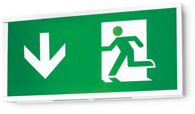 JCC Lighting JC50322 3W Exit box self-test PC Housing/Acrylic c/w down legend IP20
