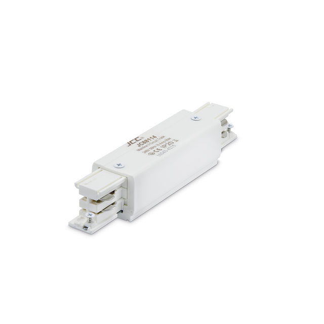 JCC Lighting JC88114WH Mainline 3 Circuit Track Connector with Power Feed White