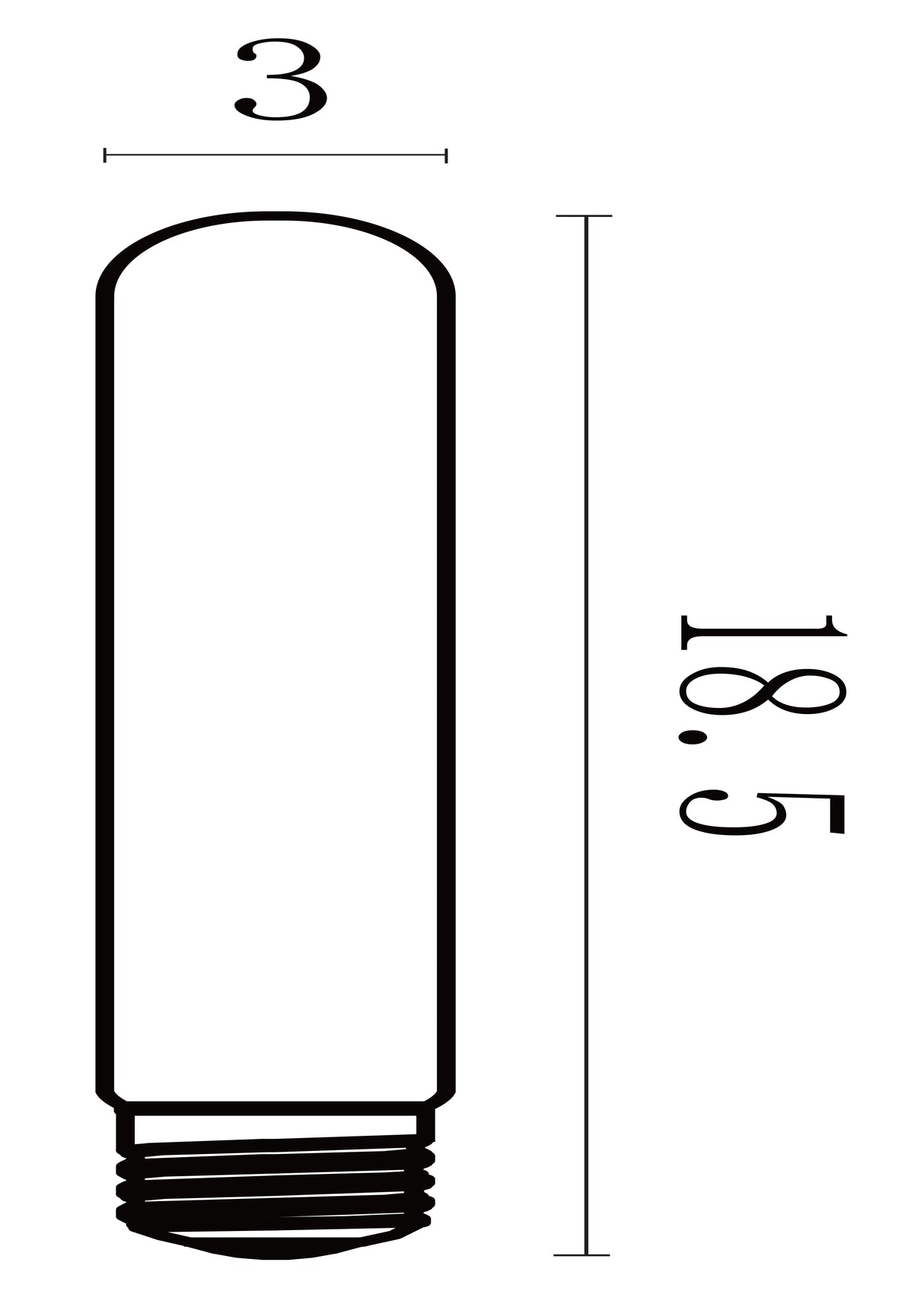Searchlight Electric Dimmable Test Tube Bulb - Amber, 6W, 590Lm L1018-6W
