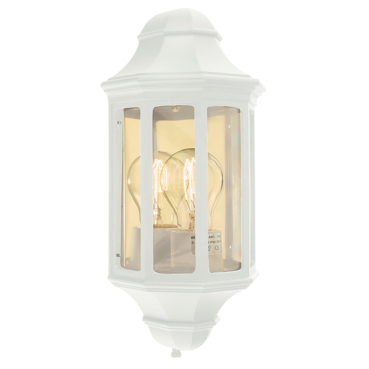 Norlys Malaga Mini 1 Light Mini Wall Lantern - White M8-2-MINI-WHITE