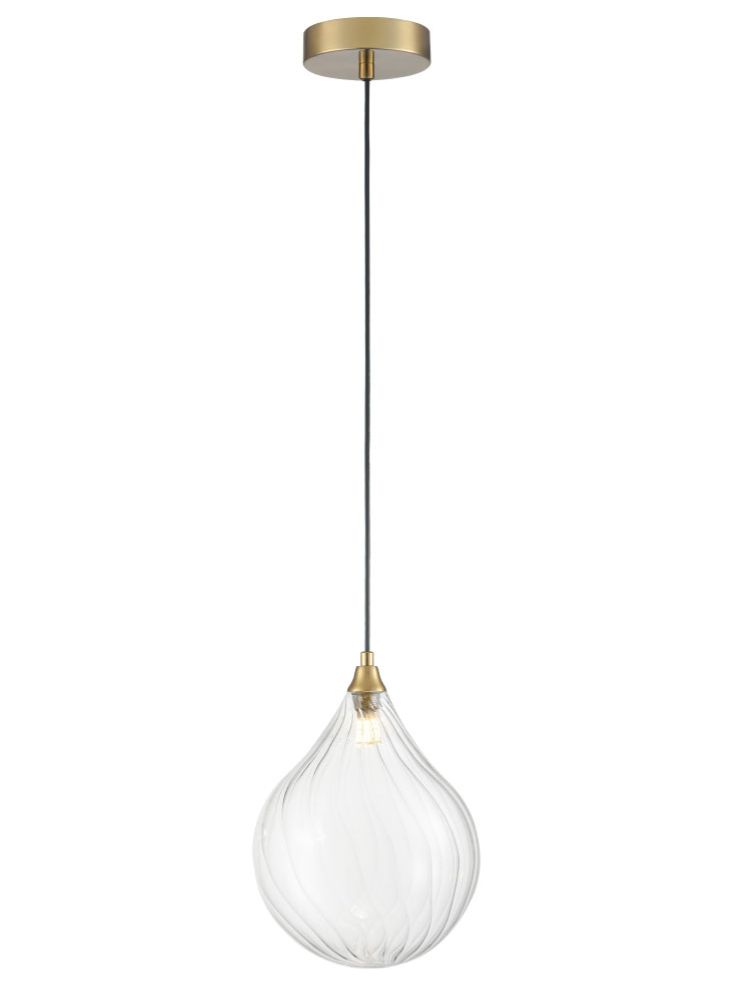 Franklite Perry single pendant in aged brass with clear glass Perry part no - PCH424-358