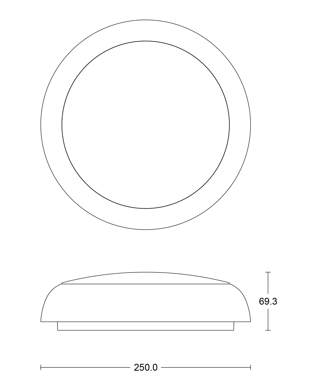 JCC Lighting JC070262 RadiaLED Rapid Pro Slim 8/12W IP65 3000/4000/5700K 250Ø MW on/off BLK rim