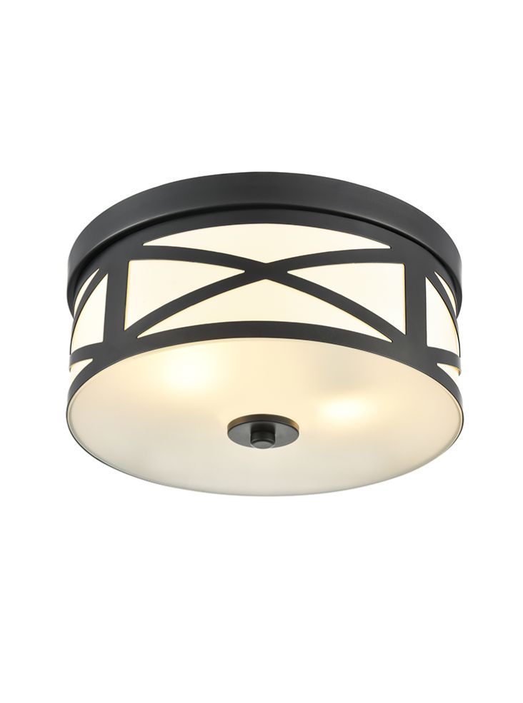Franklite Ringo Black Painted 300mm Flush Ceiling Fitting Ringo part no - CF5833