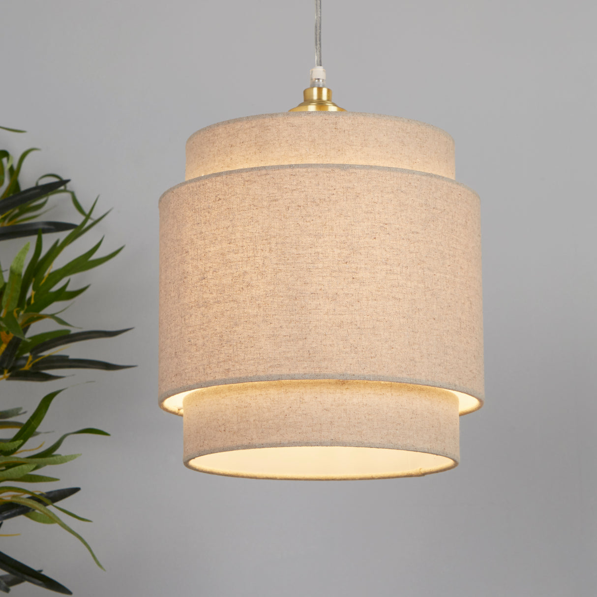 Searchlight Electric Finn Tiered Shade 25Cm Natural SO701926