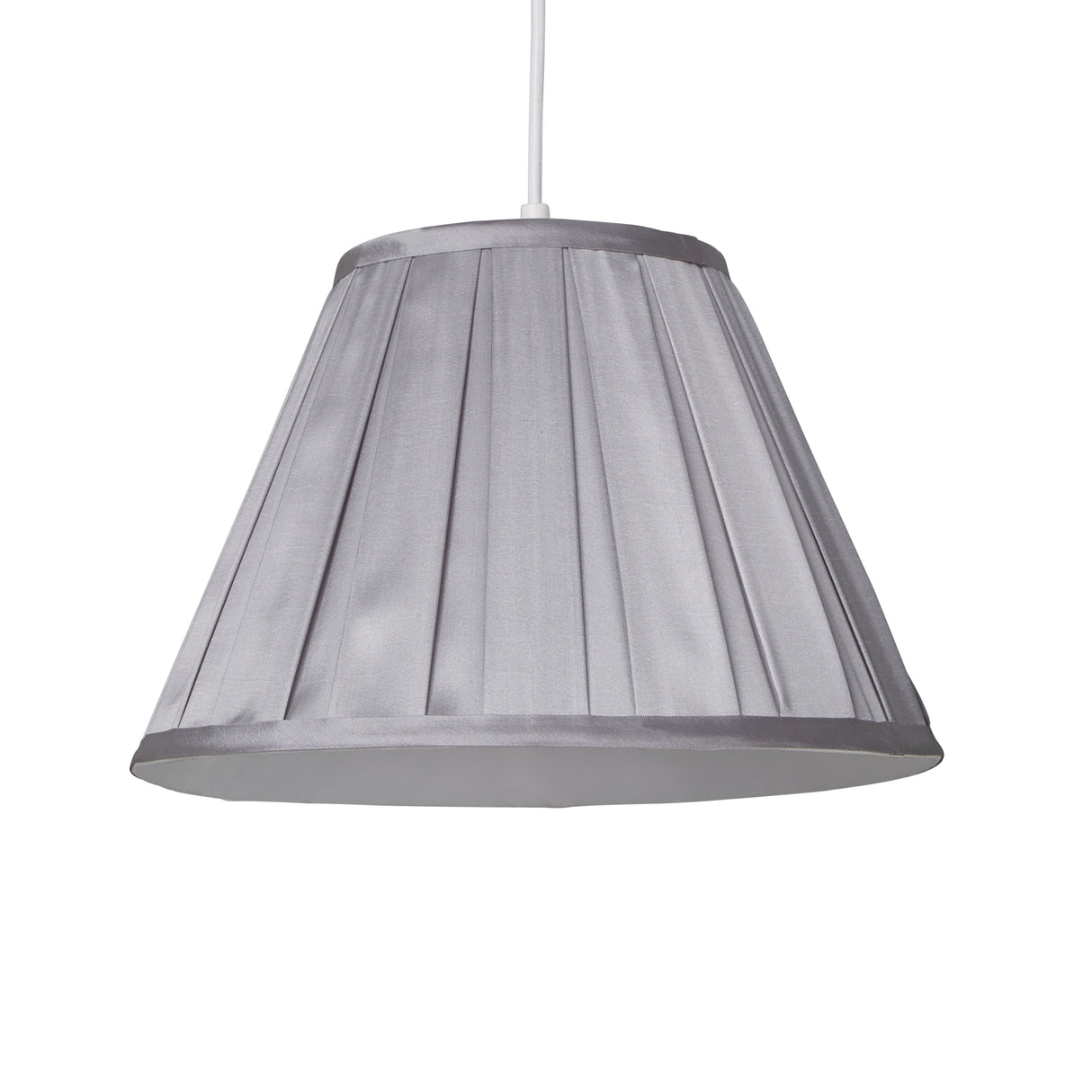 Searchlight Electric Raye Taper Pleat Silk Shade 30Cm Silver SO701934