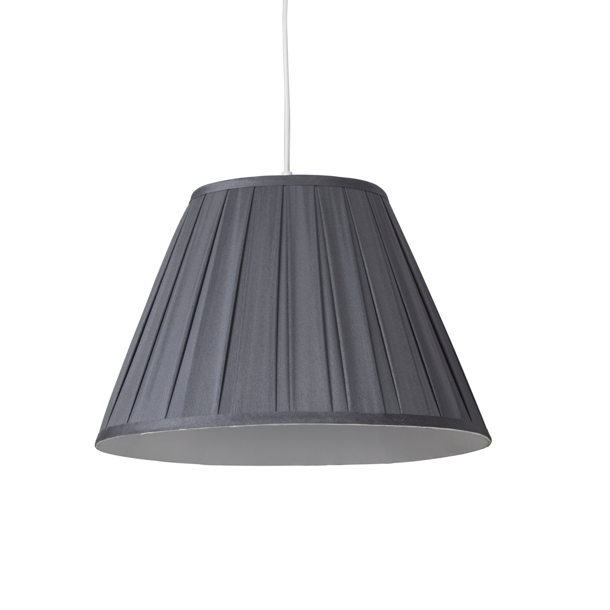 Searchlight Electric Raye Taper Pleatsilk Shade 40Cm Charcoal SO701936