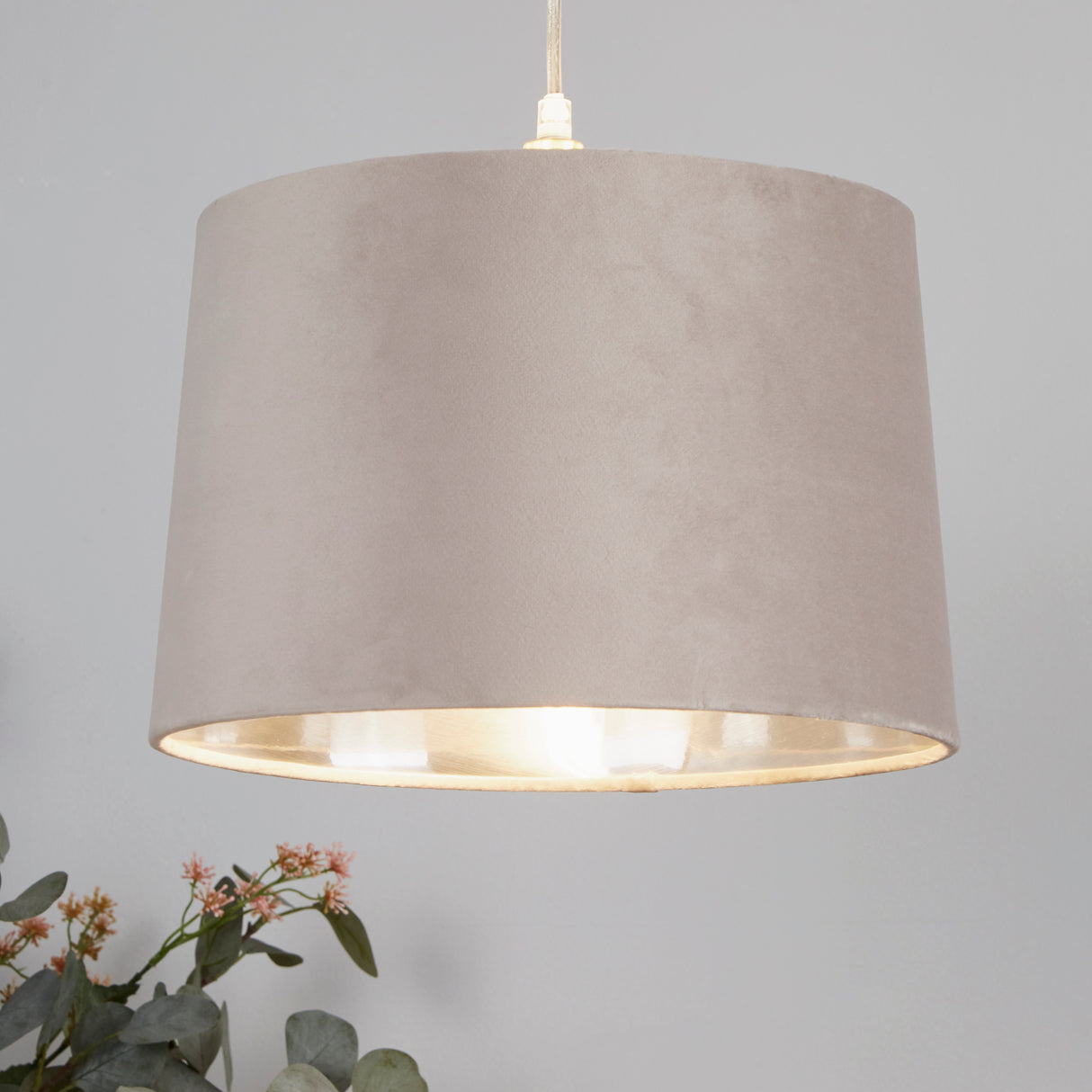 Searchlight Electric Velvet Drum Shade 30Cm Mink SO701941