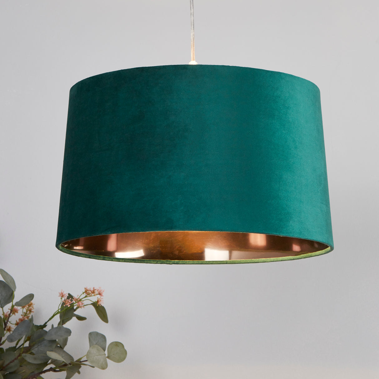 Searchlight Electric VELVET DRUM SHADE 40CM EMERALD SO701945