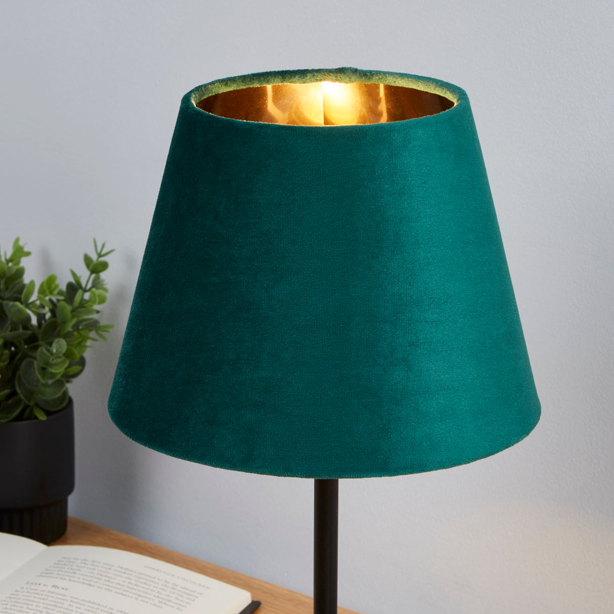 Searchlight Electric Velvet Drum Shade 20Cm Emerald SO701950