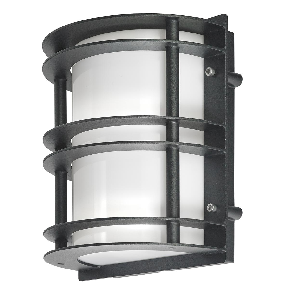 Norlys Stockholm 1 Light Flush Light - Black With Opal Glass ST-FLU-E27-BLK-O