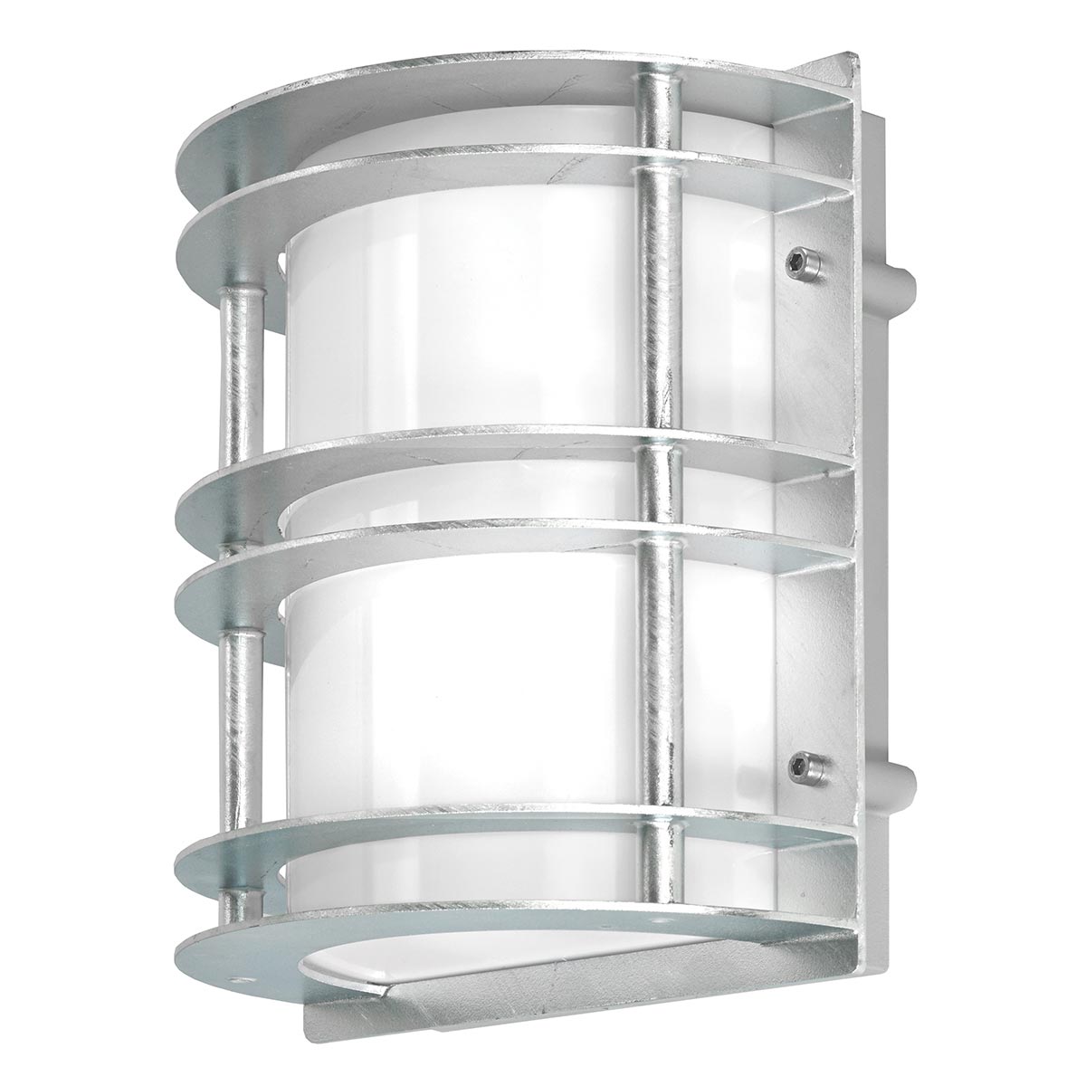 Norlys Stockholm 1 Light Flush Light - Galvanised With Opal Glass ST-FLU-E27-GAL-O
