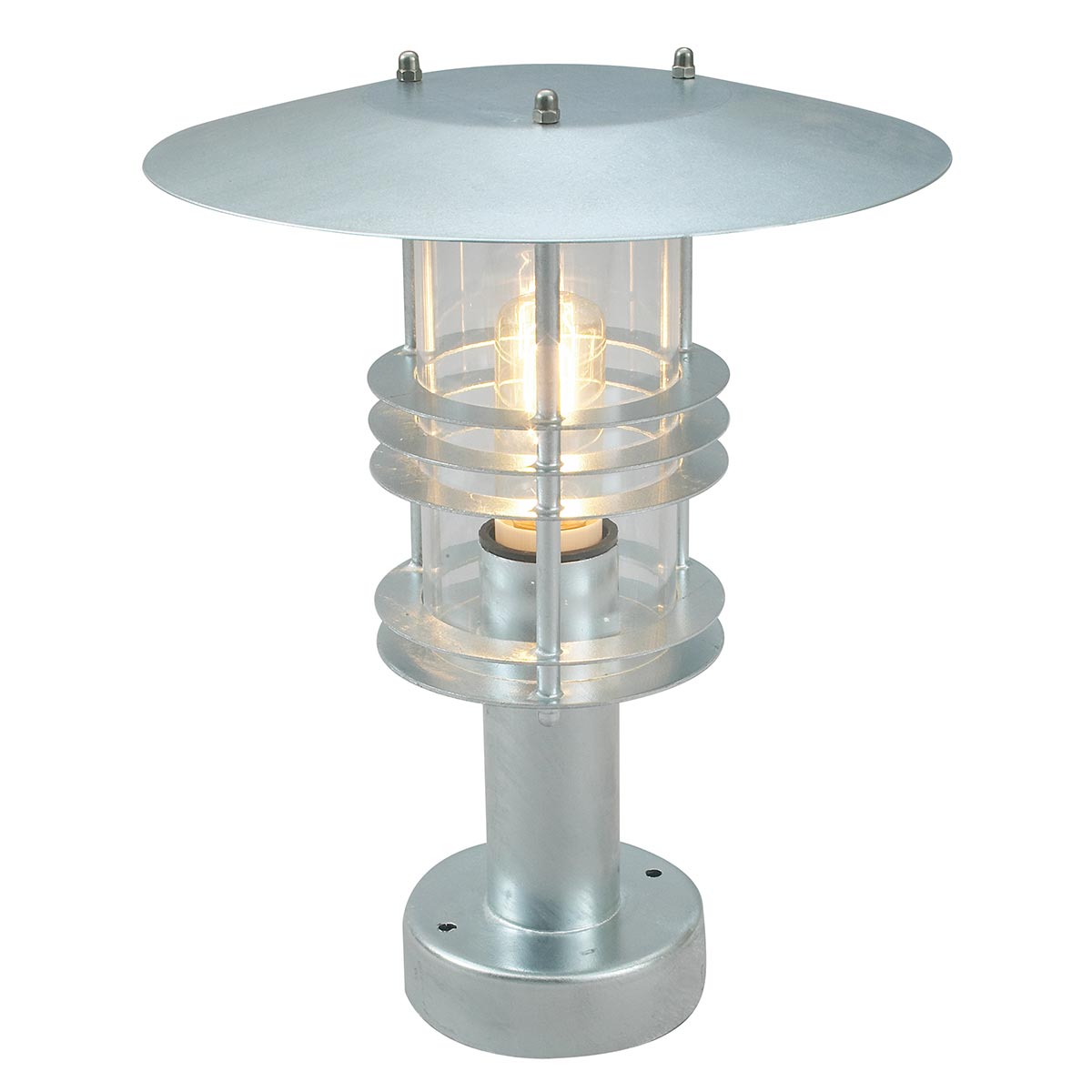 Norlys Stockholm 1 Light Pedestal - Galvanised ST3-GALV
