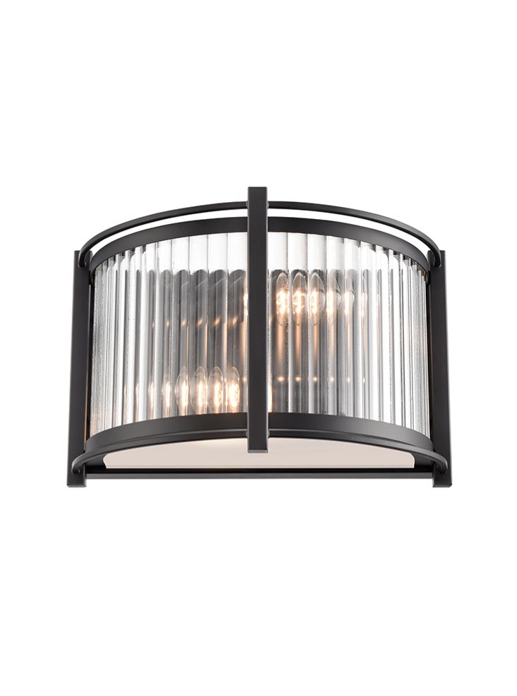 Franklite Sloane wall light in matt black Sloane part no - FL2504-2