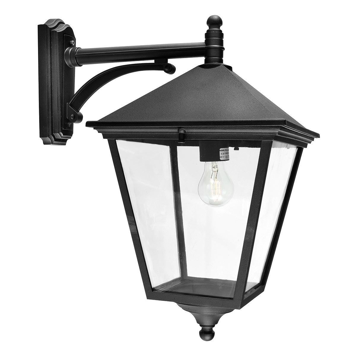 Norlys Turin Grande 1 Light Down Wall Lantern - Black TG2-BLACK