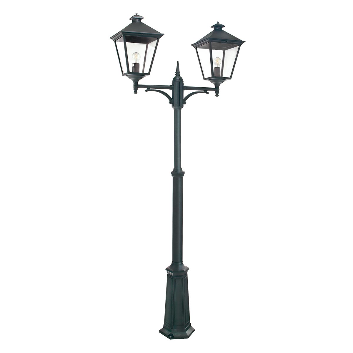 Norlys Turin Grande 2 Light Twin Lamp Post - Black TG6-BLACK