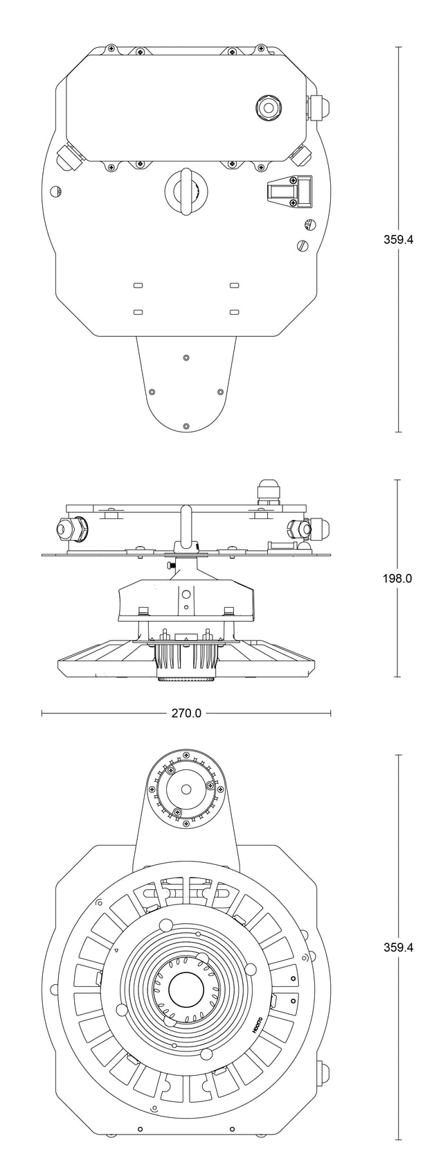 JCC Lighting JC040205 Toughbay Pro 100W (75W & 50W) IP65 5700K 120° 1-10V EM ST
