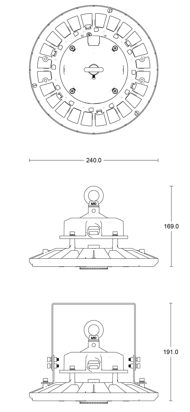 JCC Lighting JC040208 Toughbay Pro 150W (115W & 80W) IP65 5700K 90° 1-10V