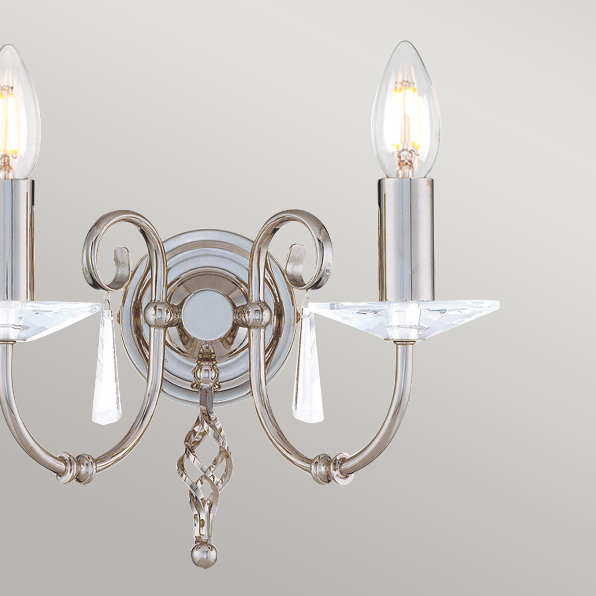 Elstead Lighting Wall Light from the Aegean range. Aegean 2 Light Wall Light Product Code = AG2-POL-NICKEL