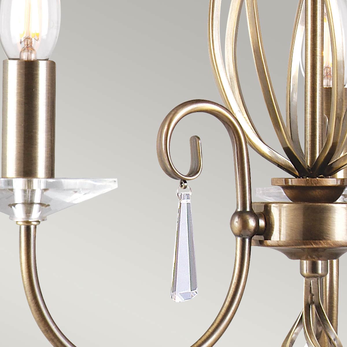 Elstead Lighting Chandelier from the Aegean range. Aegean 3 Light Chandelier Product Code = AG3-AGED-BRASS