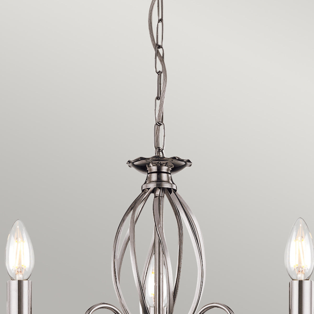Elstead Lighting Chandelier from the Aegean range. Aegean 3 Light Chandelier Product Code = AG3-POL-NICKEL