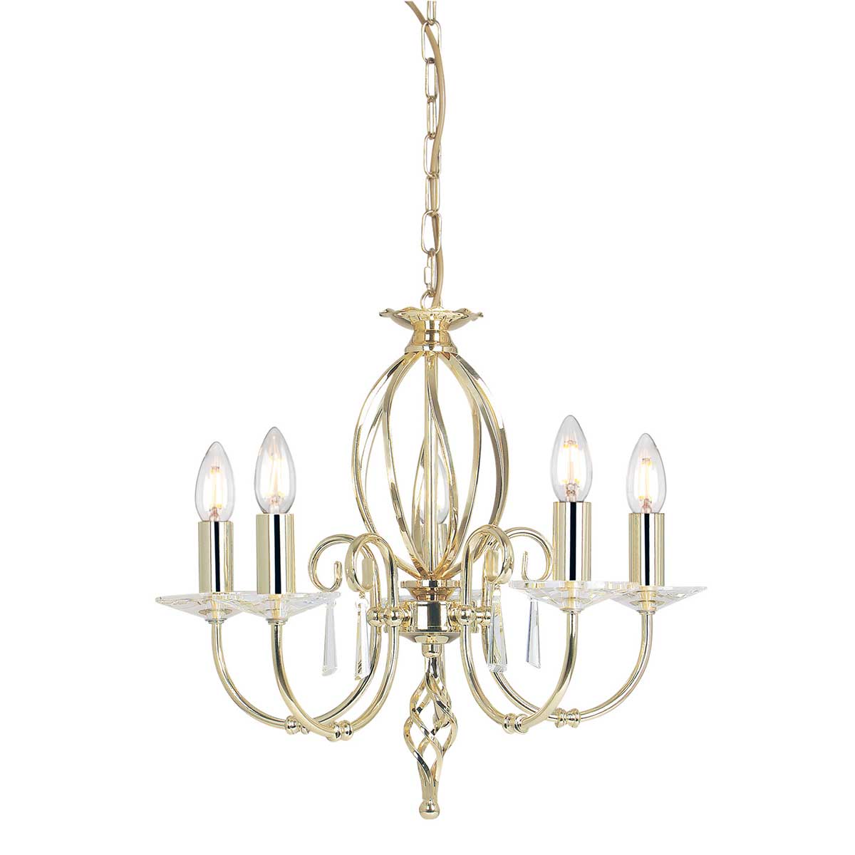 Elstead Lighting Aegean 5 Light Chandelier AG5-POL-BRASS