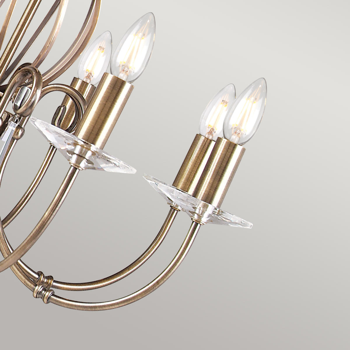 Elstead Lighting Chandelier from the Aegean range. Aegean 8 Light Chandelier Product Code = AG8-AGED-BRASS
