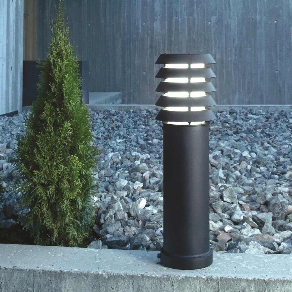 Norlys Alta 1 Light Medium Bollard ALTA-M-E27-BLK