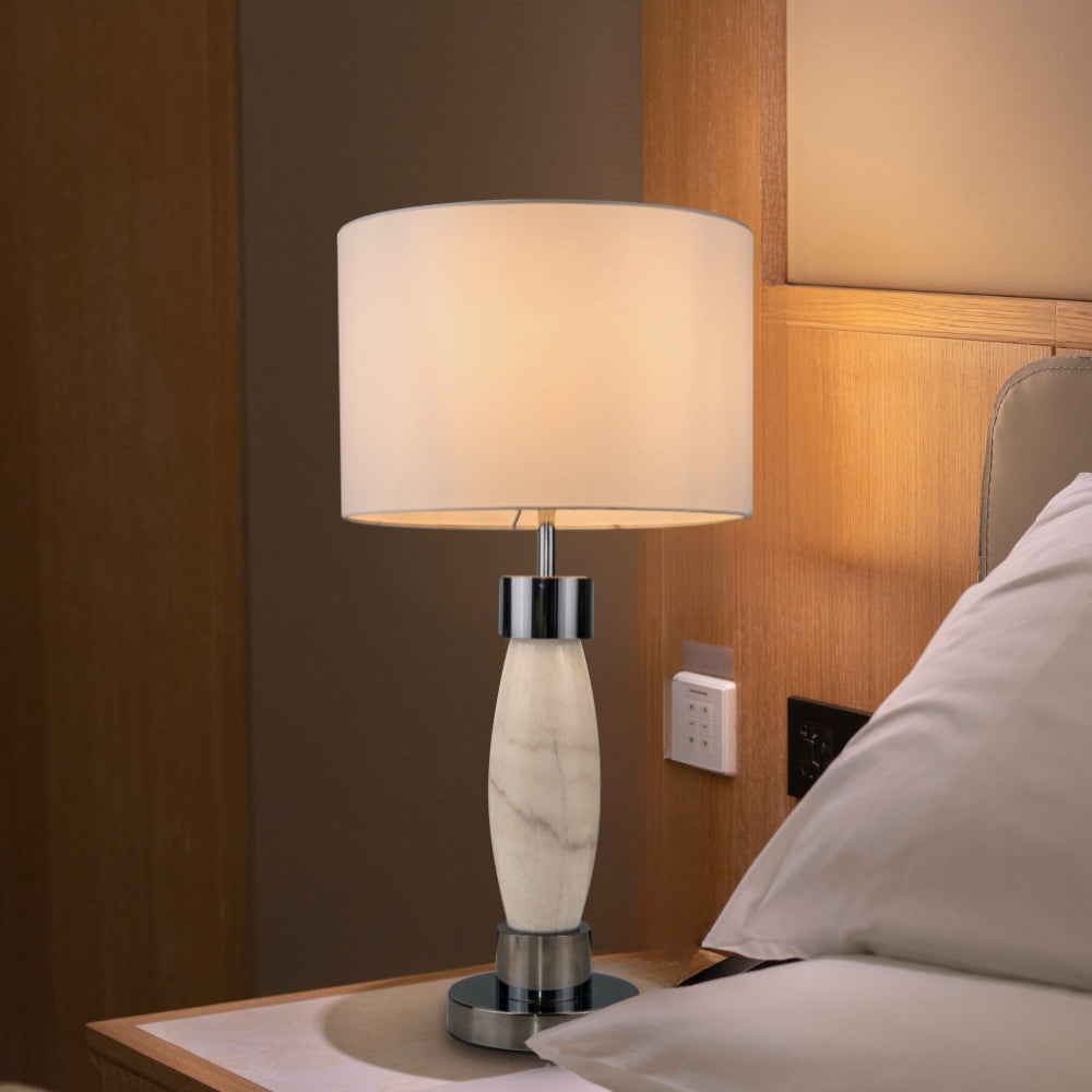 Magnalux Amelia Marble Polished Chrome Table Lamp Part Number - AME01CHTL