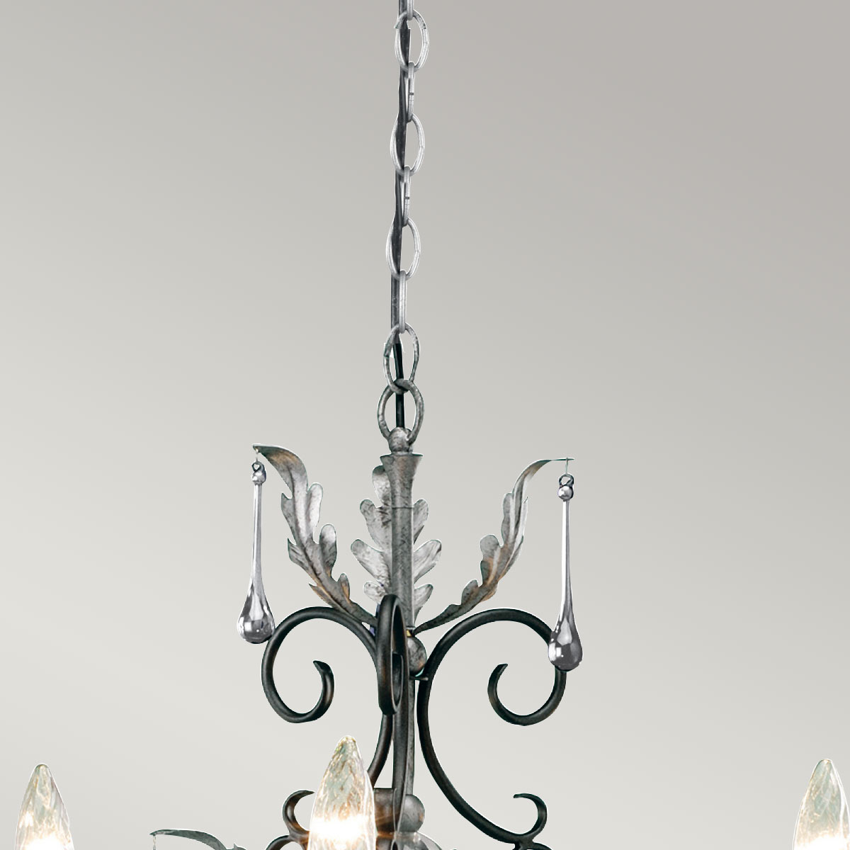 Elstead Lighting Chandelier from the Amarilli range. Amarilli 3 Light Chandelier Product Code = AML3-BLK-SILVER