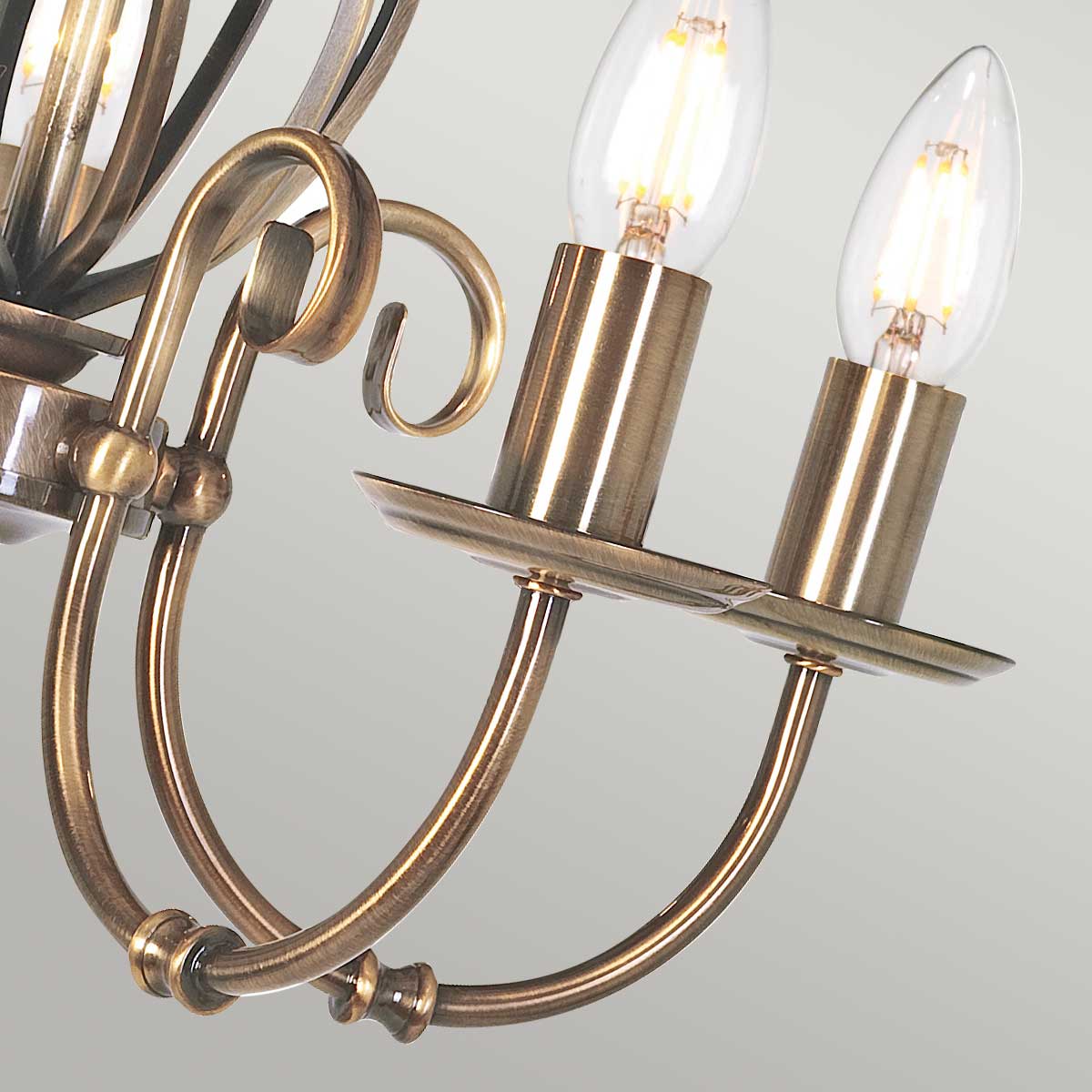 Elstead Lighting Chandelier from the Artisan range. Artisan 5 Light Chandelier Product Code = ART5-AGD-BRASS