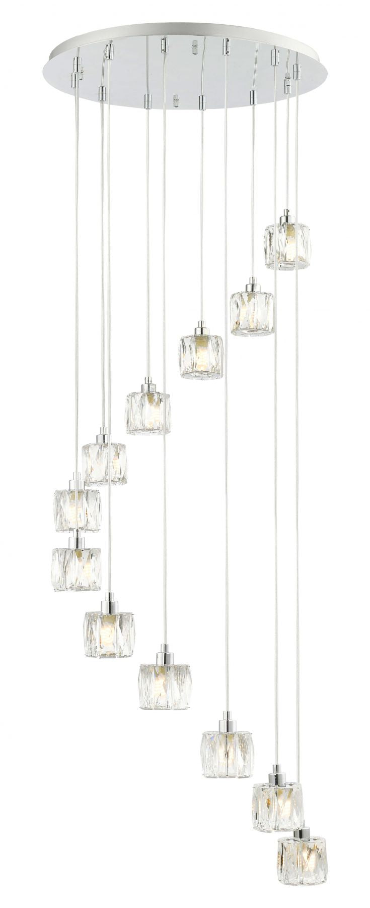 Magnalux Aurora 12 Light Extra Small Spiral Crystal Pendant Part Number - AUR12XCH